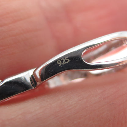 925 Sterling Silver Round-Cut C Z Teardrop Link Charm Slide Pendant