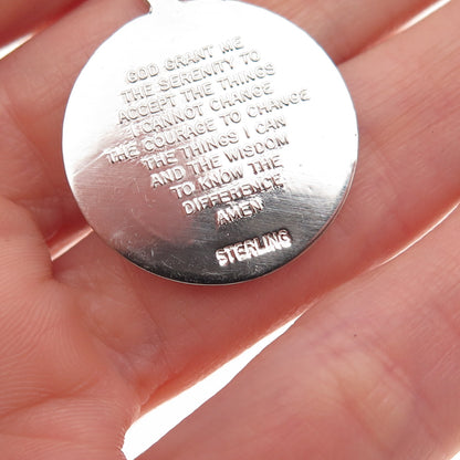 925 Sterling Silver Vintage Prayer Hands Charm Pendant