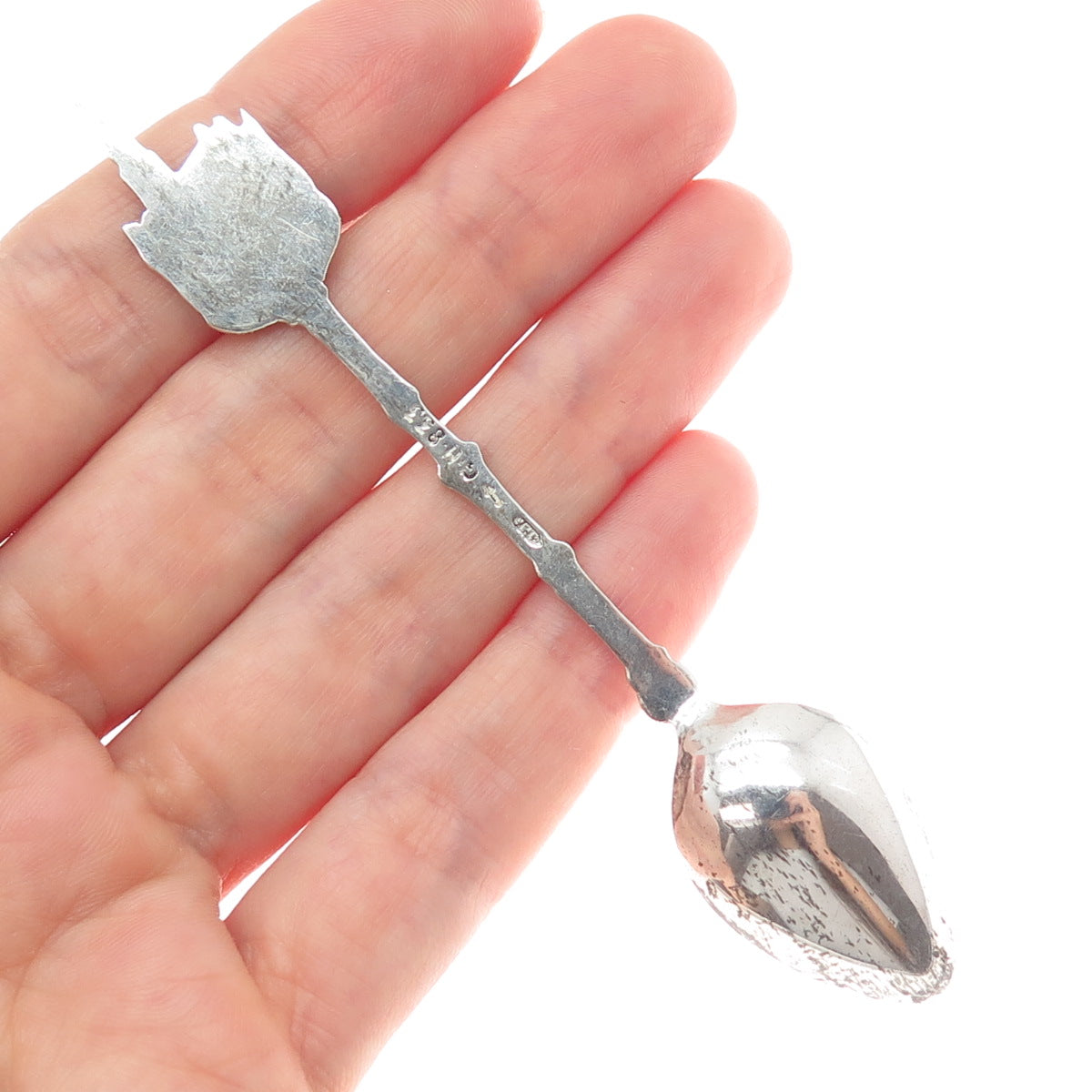 GEBR. HUISMAN GH3 833 Silver Antique Dutch Hotel de Ville Brussels Coffee Spoon