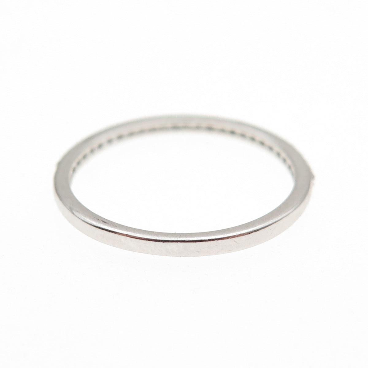 925 Sterling Silver Round-Cut C Z Half Eternity Stackable Band Ring Size 6