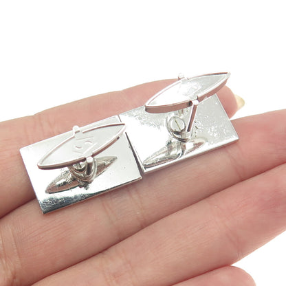 925 Sterling Silver Vintage Classic Engravable Rectangular Cufflinks