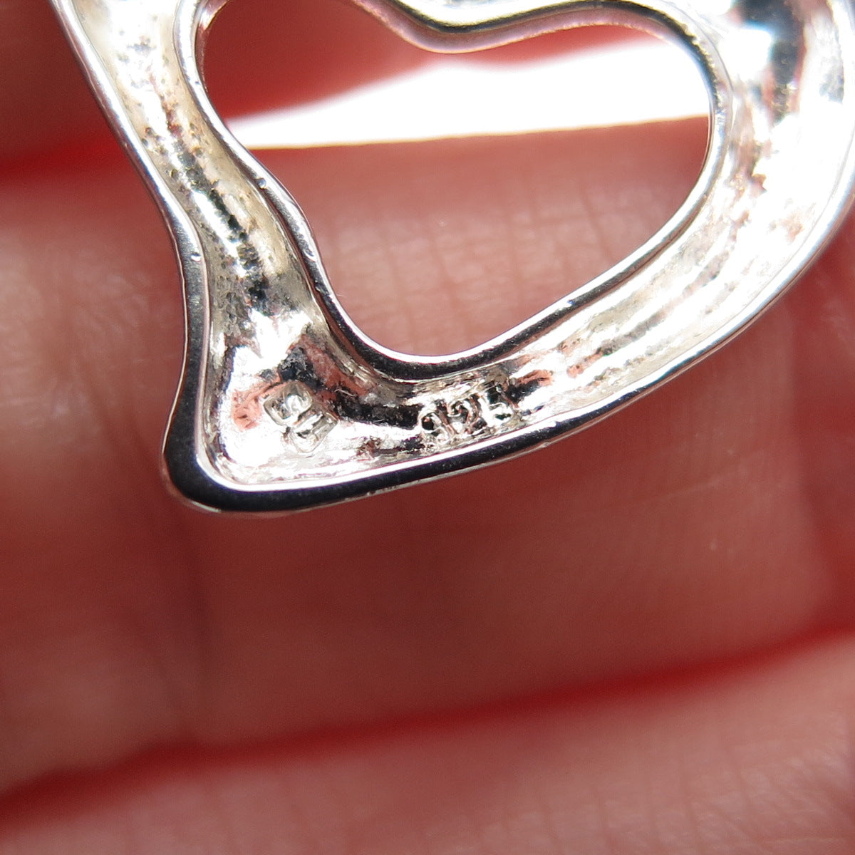 925 Sterling Silver Vintage Modernist Heart Minimalist Charm Pendant