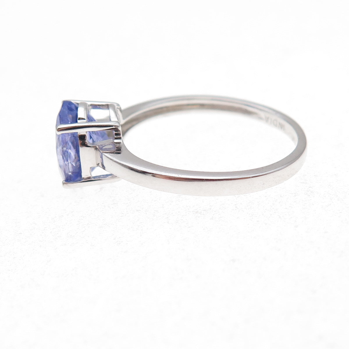 925 Sterling Silver Real Oval-Cut Tanzanite Ring Size 8
