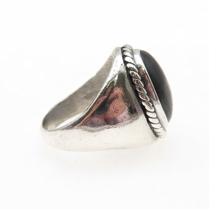 Old Pawn 925 Sterling Silver Vintage Southwestern Black Jasper Ring Size 11