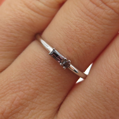 BOMB PARTY 925 Sterling Silver Smoky C Z Stackable Ring Size 7.25