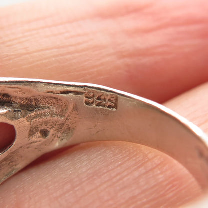925 Sterling Silver Vintage Crossover Ring Size 8.25