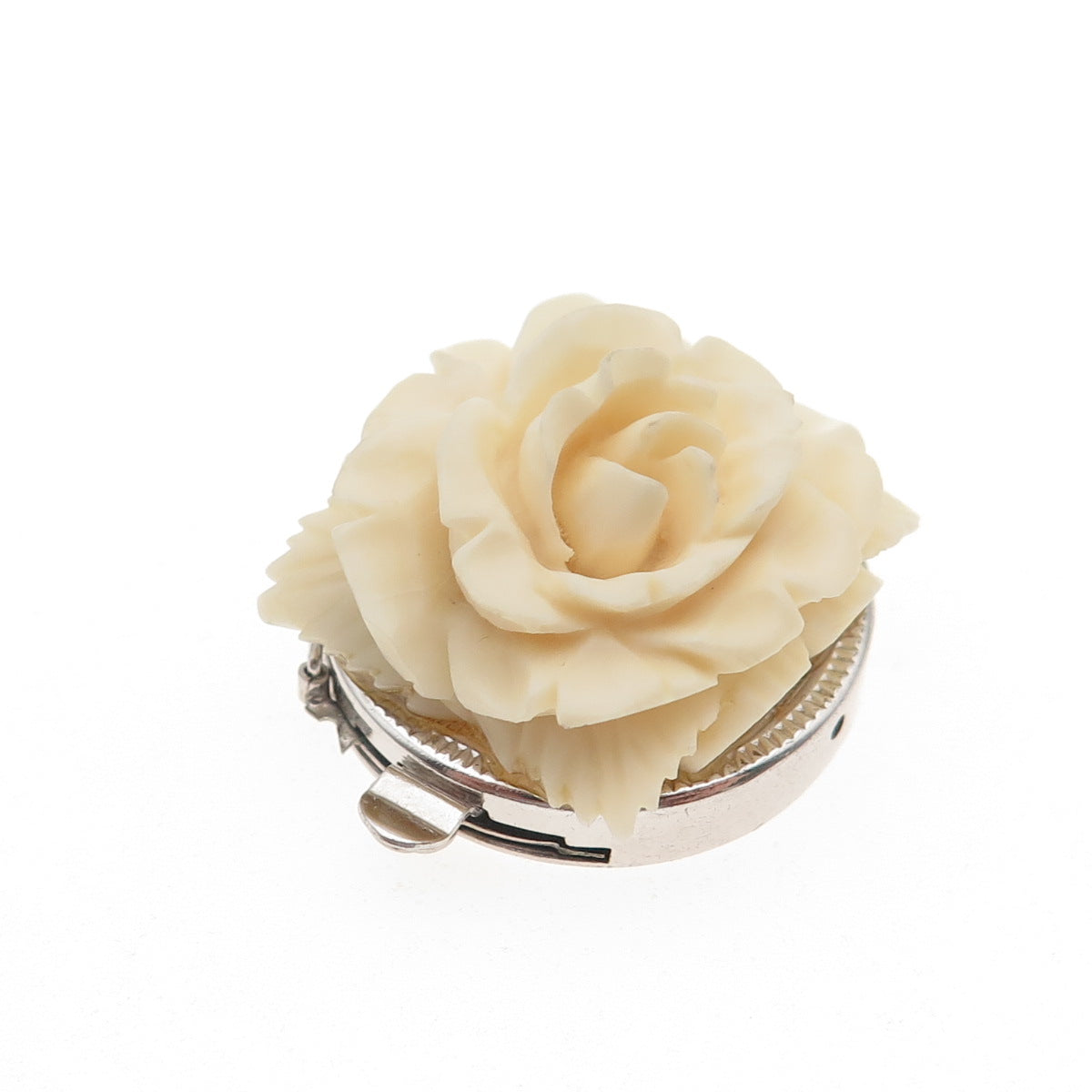 925 Sterling Silver Antique Art Deco Bracelet / Necklace Rose Box Lock Clasp