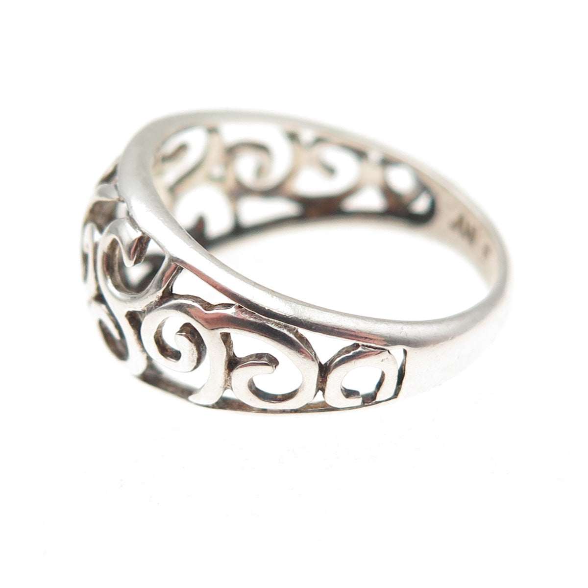 Nevada 925 Sterling Silver Vintage Swirl Oxidized Ring Size 6.5