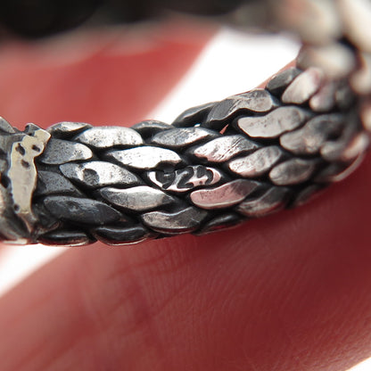 925 Sterling Silver Vintage Braided Oxidized Band Ring Size 7.25