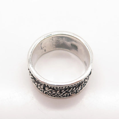 925 Sterling Silver Vintage Ethnic Band Ring Size 8.75