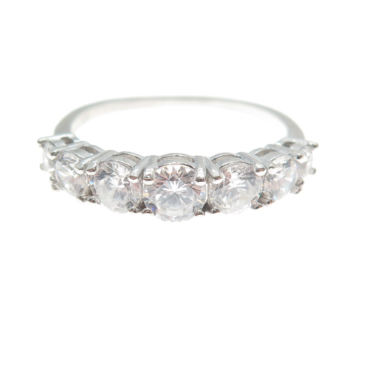 925 Sterling Silver IBB Round-Cut Shaped C Z Ring Size 7.25