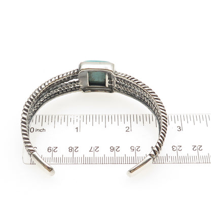 BARSE 925 Sterling Silver Vintage Real Tyrone Turquoise Adjustable Bracelet 7"