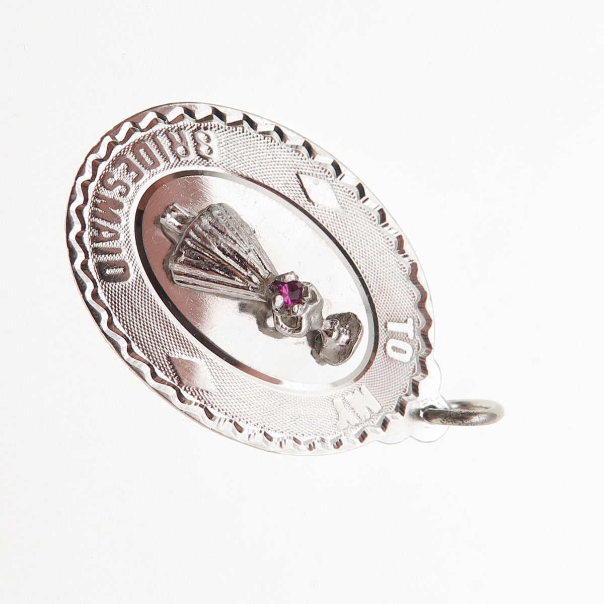 Art's Elegance 925 Sterling Silver Vintage Rhinestone Bridesmaid Charm Pendant