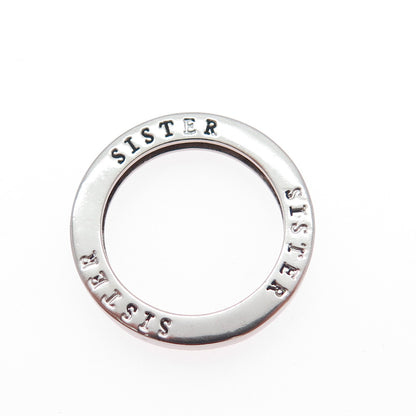 925 Sterling Silver Vintage Sister Circle of Life Ring Size 6.5