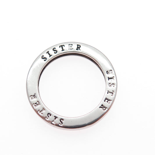 925 Sterling Silver Vintage Sister Circle of Life Ring Size 6.5