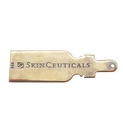 925 Sterling Silver Gold Plated Vintage SkinCeuticals C E Ferulic Tag Pendant