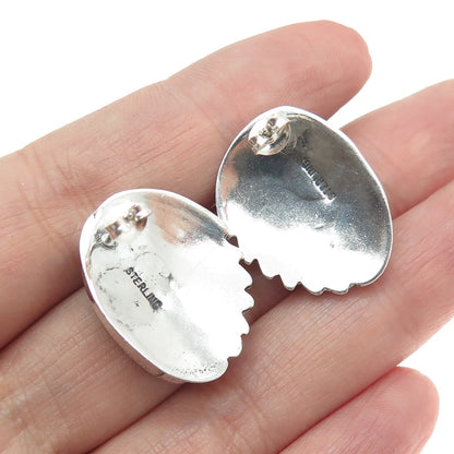 Old Pawn 925 Sterling Silver Vintage Southwestern Black Onyx Bird Wing Earrings