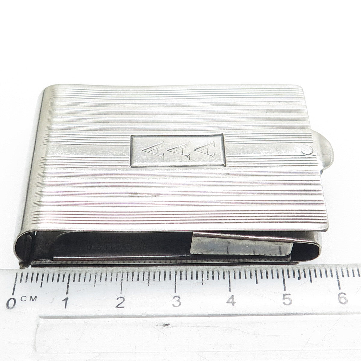 NAPIER 925 Sterling Silver Antique Engraved Vesta Match Case Holder PAT. 2285836