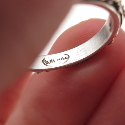 Lois Hill 925 Sterling Silver Vintage Granulated Scroll Band Ring Size 7.25