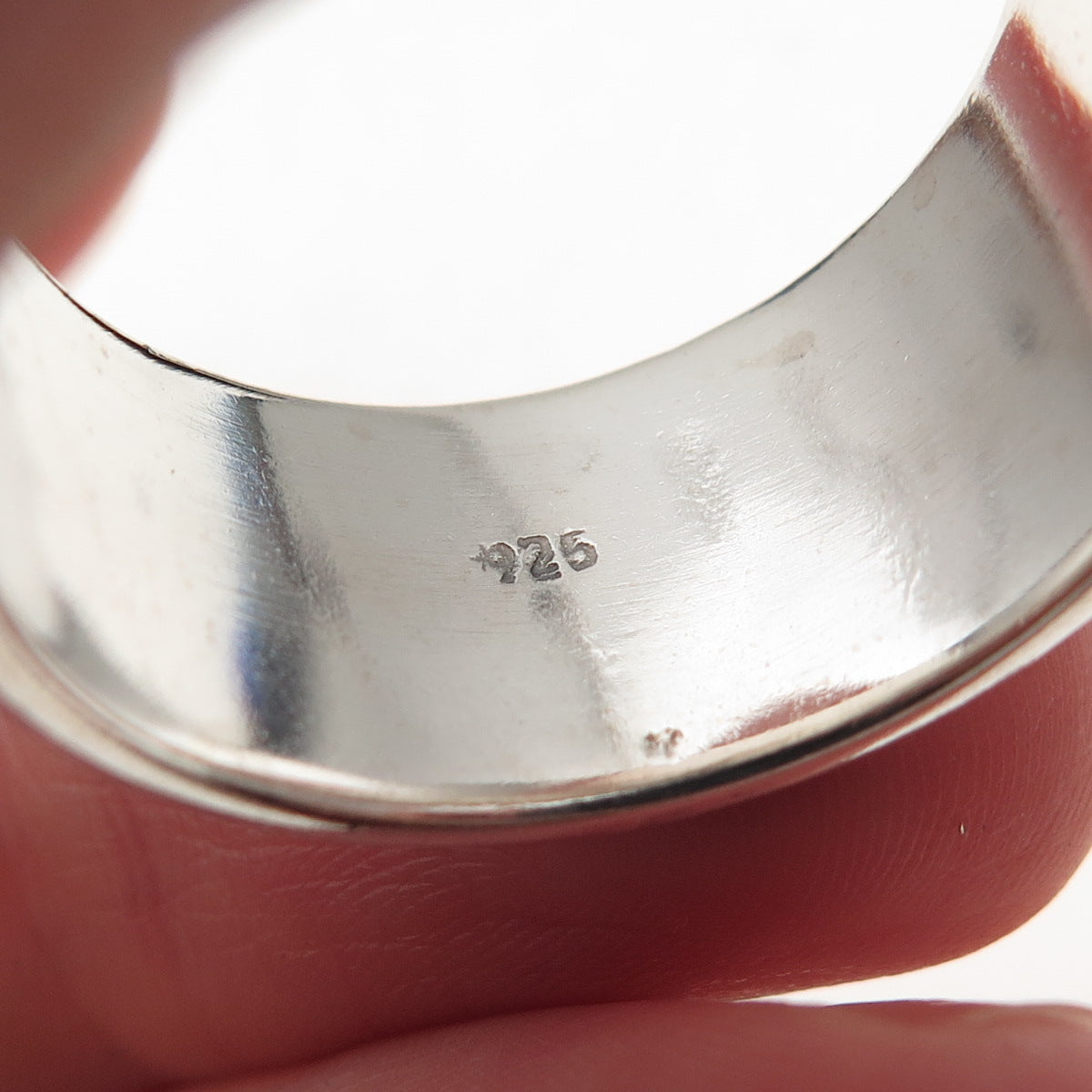 925 Sterling Silver Vintage Cobblestone Oxidized Band Ring Size 13.25