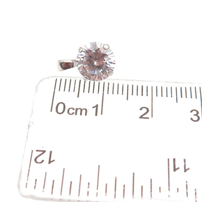 JH YOUNG 925 Sterling Silver Round-Cut C Z Mini Charm Pendant