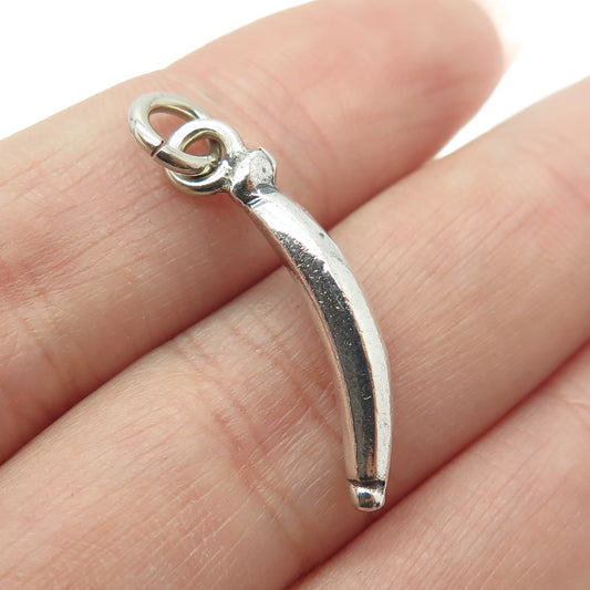 925 Sterling Silver Vintage Banana Minimalist Charm Pendant