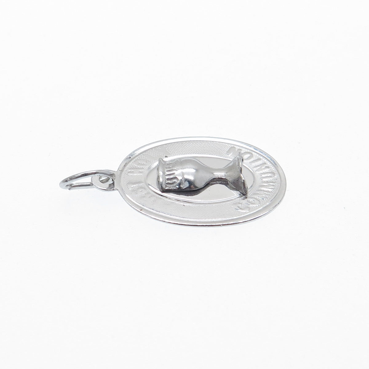 925 Sterling Silver Vintage First Holy Communion Religious Charm Pendant