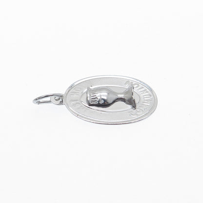 925 Sterling Silver Vintage First Holy Communion Religious Charm Pendant