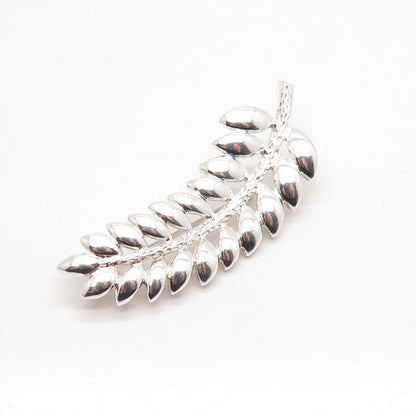 925 Sterling Silver Vintage Mexico Leaf Pin Brooch