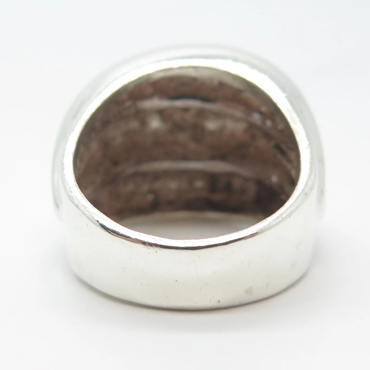 925 Sterling Silver Vintage Mexico Ribbed Ring Size 6.75
