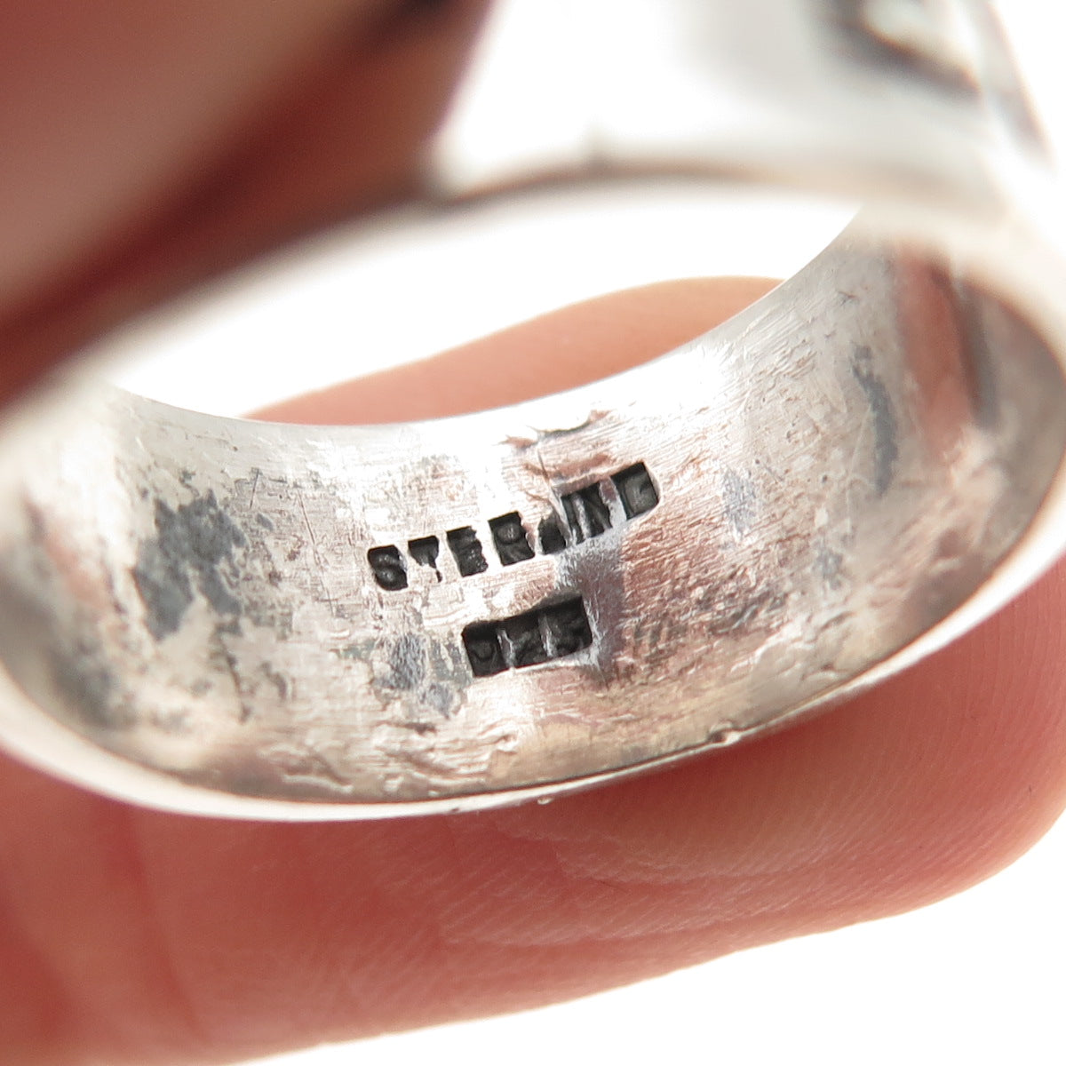 925 Sterling Silver Vintage Southwestern Kokopelli Oxidized Band Ring Size 8.25