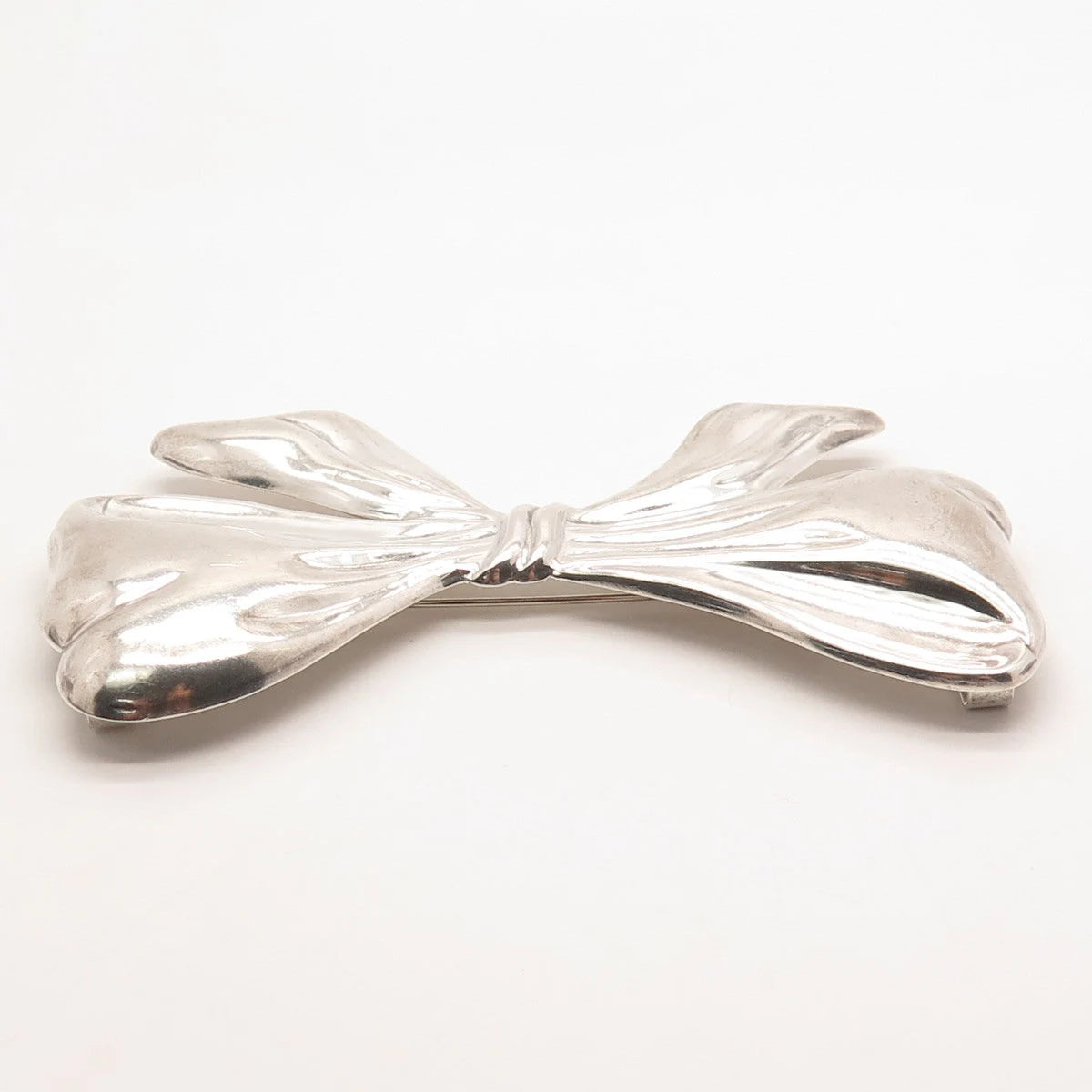 925 Sterling Silver Vintage Bow Large Pin Brooch