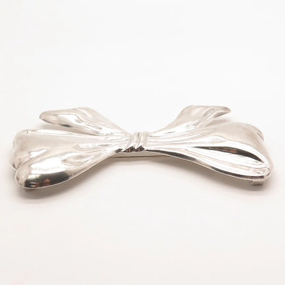 925 Sterling Silver Vintage Bow Large Pin Brooch