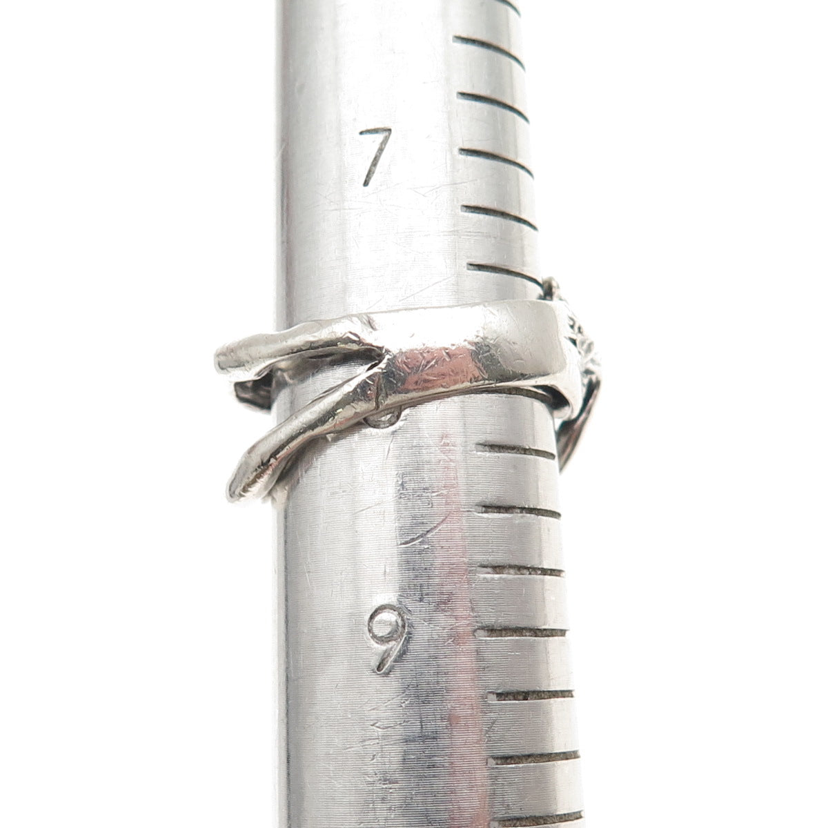 New Leaf 925 Sterling Silver Vintage Naked Woman Erotic Oxidized Ring Size 8