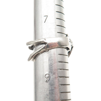 New Leaf 925 Sterling Silver Vintage Naked Woman Erotic Oxidized Ring Size 8