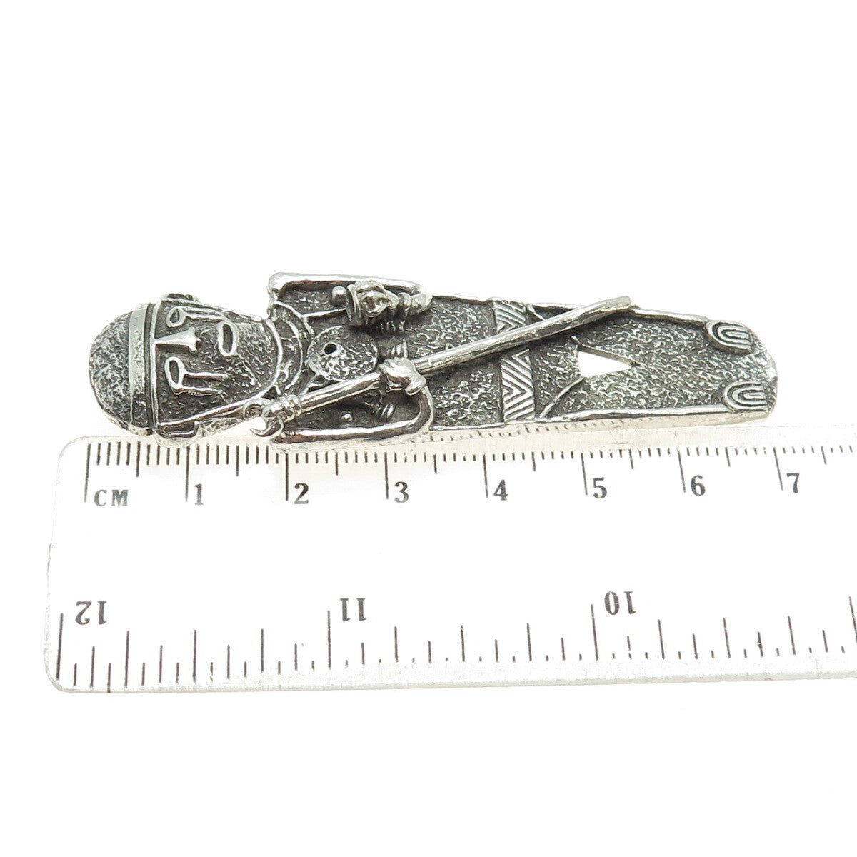 JOAQUIN TINTA 925 Sterling Silver Vintage ECUADOR Tribal Totem Slide Pendant