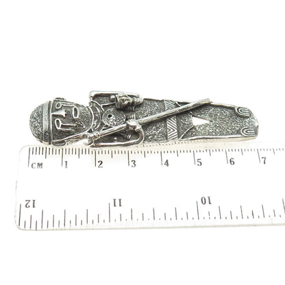 JOAQUIN TINTA 925 Sterling Silver Vintage ECUADOR Tribal Totem Slide Pendant