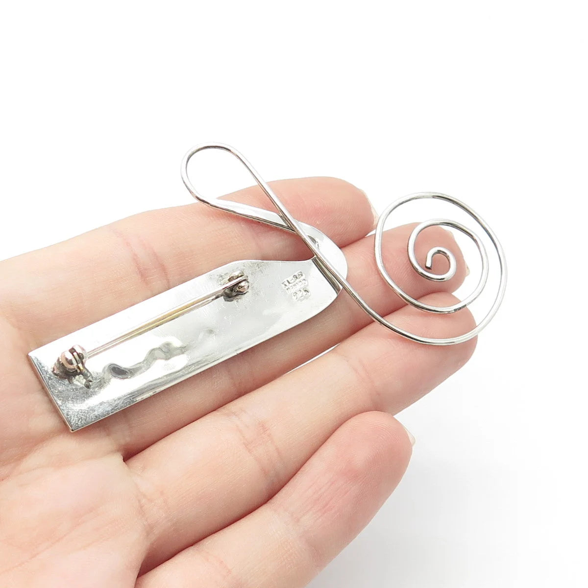 925 Sterling Silver Vintage Mexico Enamel Piano Keys Pin Brooch