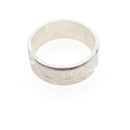 VERGAS 925 Sterling Silver Vintage Engraved Band Ring Size 6