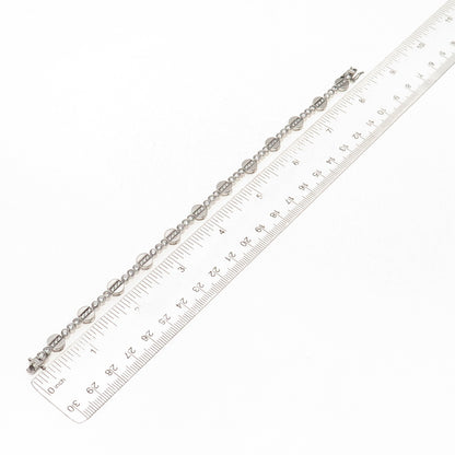 Michael Valitutti Gems En Vogue 925 Sterling Round-Cut C Z Disc Link Bracelet 8"