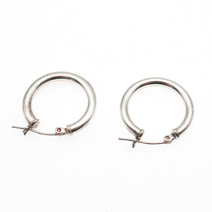 925 Sterling Silver Tube Hoop Earrings