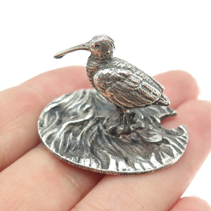 FRANCESCO CAPUTO 800 Silver Antique Italy Snipe Bird Oxidized Miniature Figurine
