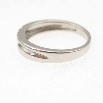925 Sterling Silver Round-Cut C Z Band Ring Size 6