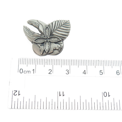 925 Sterling Silver Vintage World Peace Hands Butterfly Pin Brooch / Pendant