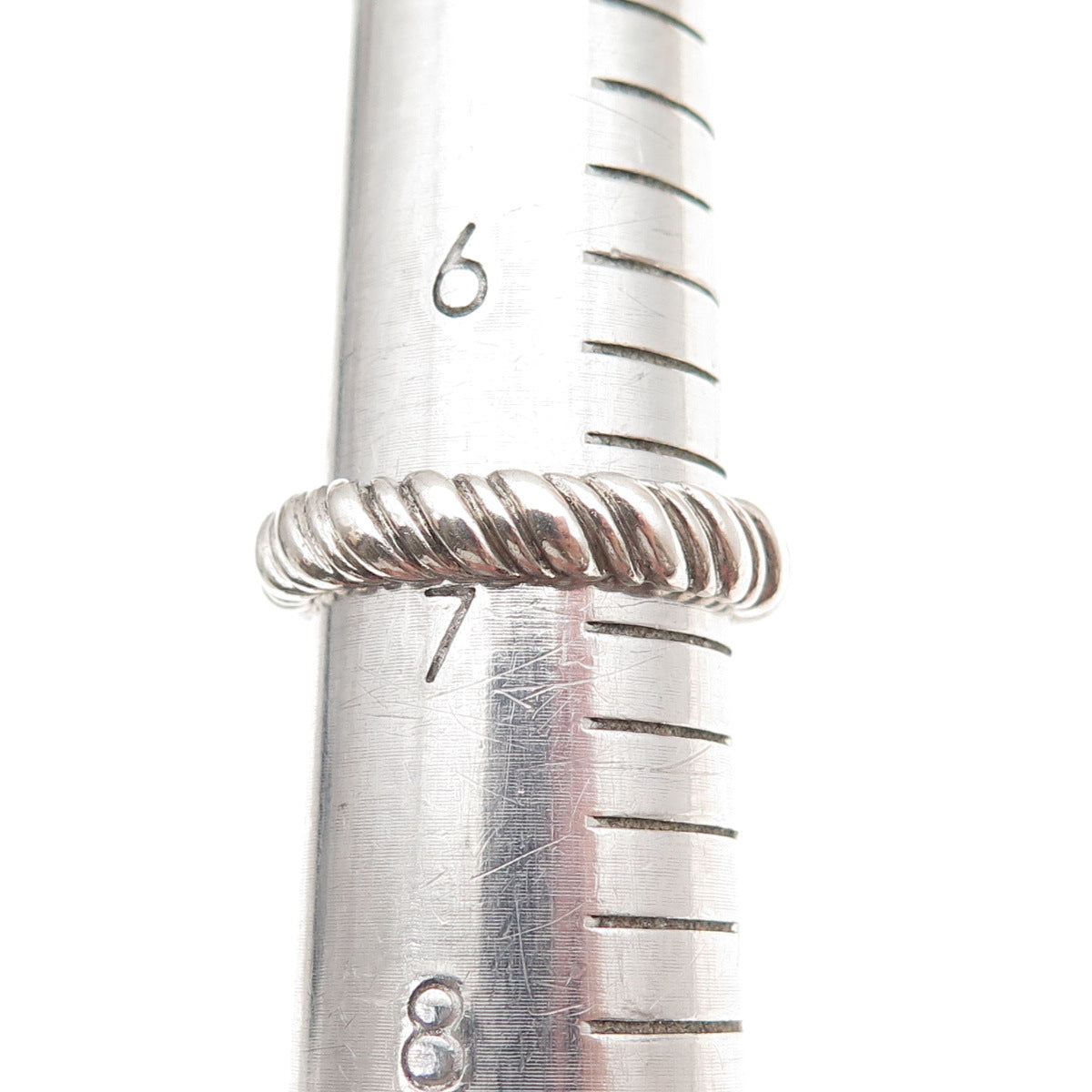 Ross Simons 925 Sterling Silver Vintage Ribbed Oxidized Band Ring Size 7