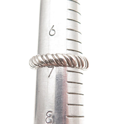 Ross Simons 925 Sterling Silver Vintage Ribbed Oxidized Band Ring Size 7