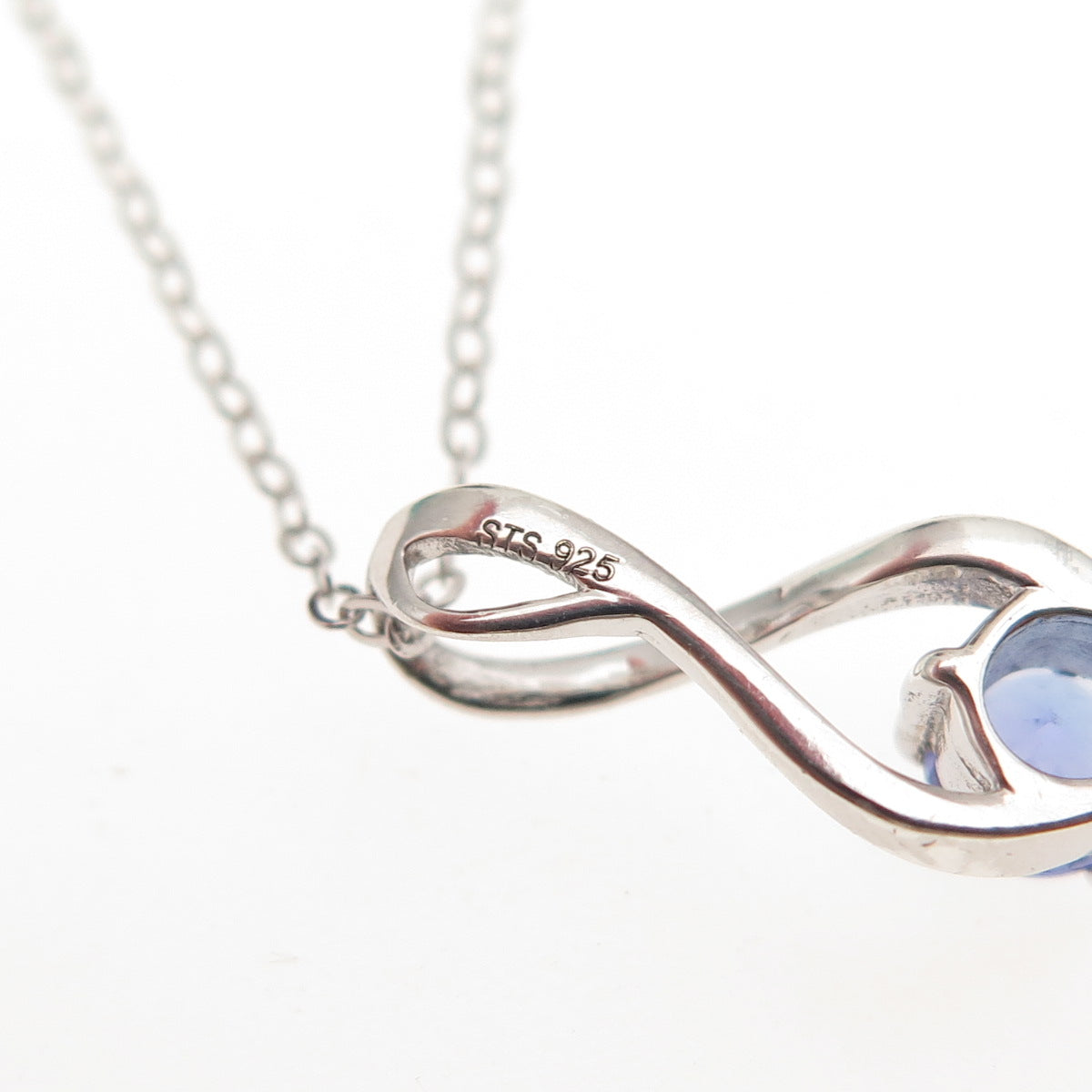 Chuck Clemency 925 Sterling Silver Real Tanzanite Cable Chain Necklace 20"
