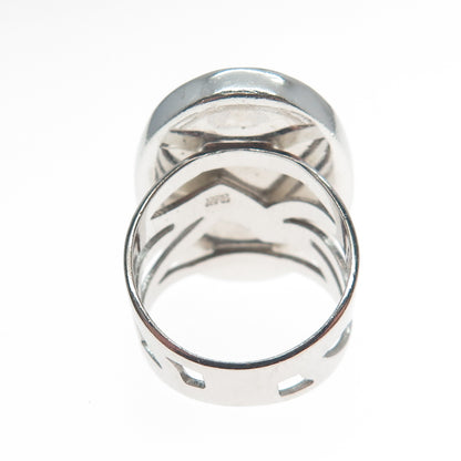 FD FELICIA DESIGN 925 Sterling Silver Vintage Real Black Onyx Dome Ring Size 5.5