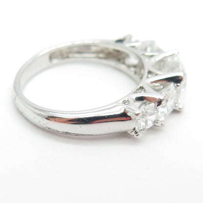 925 Sterling Silver Octagon-Cut C Z Engagement Ring Size 8