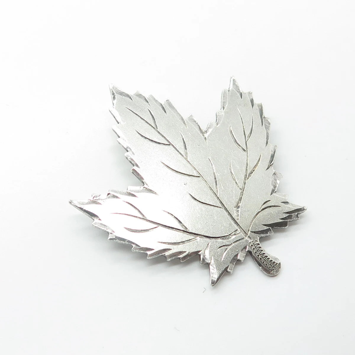 925 Sterling Silver Antique Art Deco Ecco Canada Maple Leaf Pin Brooch